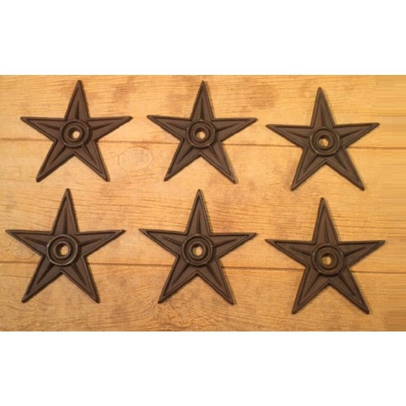 Six Cast Iron 9" Anchor Plates Center Hole Star - Picture 2 of 10